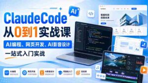ClaudeCode从0到1实战课,AI编程、网页开发、AI影音设计一站式入门实战-中创网_分享创业项目_助您在家赚钱