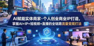 AI赋能实体商家·个人创业商业IP打造,掌握AI+IP+短视频+直播的全链路流量变现打法-中创网_分享创业项目_助您在家赚钱