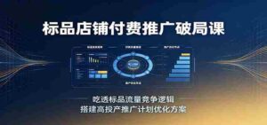 标品店铺付费推广破局课:吃透标品流量竞争逻辑,搭建高投产推广计划优化方案-中创网_分享创业项目_助您在家赚钱