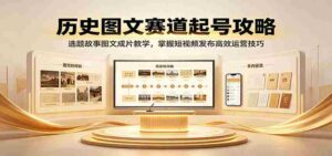 历史图文赛道起号攻略：选题故事图文成片教学，掌握短视频发布高效运营技巧-中创网_分享创业项目_助您在家赚钱