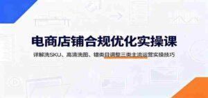 电商店铺合规优化实操课：详解洗SKU、高清洗图、错类目调整三类主流运营实操技巧-中创网_分享创业项目_助您在家赚钱
