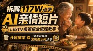 拆解117W点赞AI亲情短片,LibTV喂饭级全流程教学,分镜脚本+全套可直接复制提示词分享-中创网_分享创业项目_助您在家赚钱