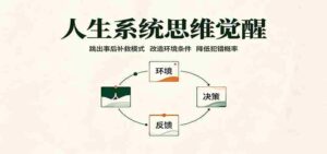 人生系统思维觉醒:跳出事后补救模式,改造环境条件,降低犯错概率-中创网_分享创业项目_助您在家赚钱