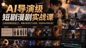AI导演级短剧漫剧实战课,从单条视频到连续大片,掌握AI影视生产全流程,开启你的AI导演之路!-中创网_分享创业项目_助您在家赚钱