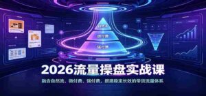 2026流量操盘实战课:融合自然流、微付费、强付费,搭建稳定长效的带货流量体系-中创网_分享创业项目_助您在家赚钱