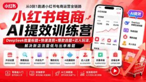 (19749期)小红书电商AI提效训练营—DeepSeek批量标题+快速混剪+爆款选题+达人玩法,解决新店流量低与出单难题-中创网_分享创业项目_助您在家赚钱