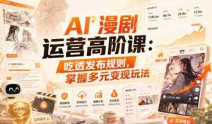 AI漫剧运营高阶课:吃透发布规则,掌握多元变现玩法-中创网_分享创业项目_助您在家赚钱