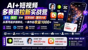 (20142期)AI+短视频多赛道拉新实战营:豆包+醒图+剪映+红果漫剧+番茄小说,从账号起步到转化,一条作品收益1000+-中创网_分享创业项目_助您在家赚钱