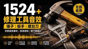(19640期)1524个宝藏剪辑无损音效!日常常见工具音效包,含扳手、剪刀、锯, 泵, 斧头,锤子工具等,中文分类-中创网_分享创业项目_助您在家赚钱