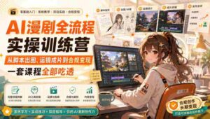AI漫剧全流程实操训练营,从脚本出图、运镜成片到合规变现,一套课程全部吃透-中创网_分享创业项目_助您在家赚钱