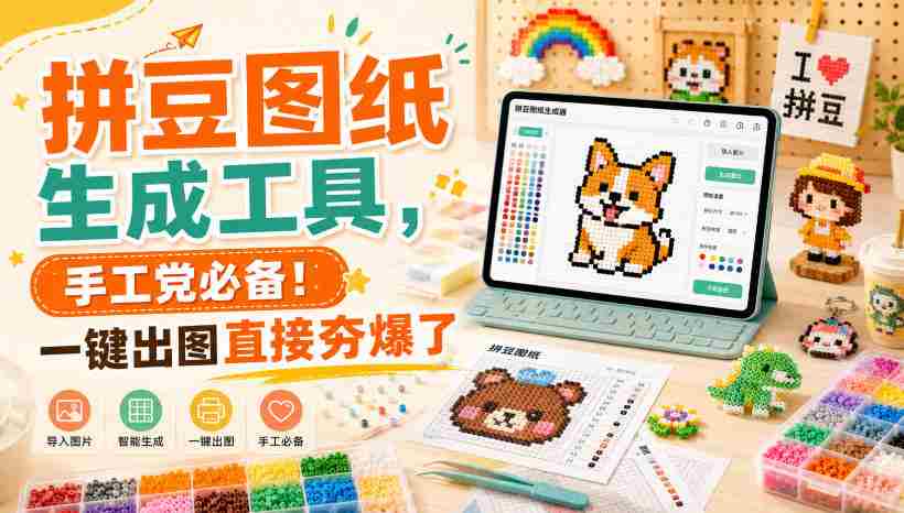 拼豆图纸生成工具,手工党必备!一键出图直接夯爆了