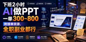 下班2小时AI做PPT，一单300~800，附接单资源，全职副业都行【揭秘】-中创网_分享创业项目_助您在家赚钱