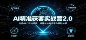 AI精准获客实战营2.0:吃透GEO引流逻辑,搭建长效稳定客户获取体系-中创网_分享创业项目_助您在家赚钱