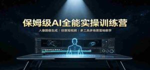保姆级AI全能实操训练营:人像图像生成,创意短视频,多工具多场景落地教学-中创网_分享创业项目_助您在家赚钱