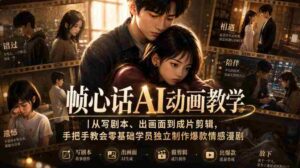 帧心话AI动画教学|从写剧本、出画面到成片剪辑,手把手教会零基础学员独立制作爆款情感漫剧-中创网_分享创业项目_助您在家赚钱