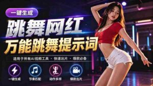(20146期)跳舞网红一键生成!万能AI跳舞提示词-任何模型都能用-中创网_分享创业项目_助您在家赚钱