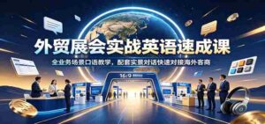 外贸展会实战英语速成课：全业务场景口语教学，配套实景对话快速对接海外客商-中创网_分享创业项目_助您在家赚钱
