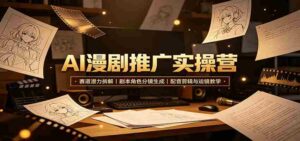 AI漫剧推广实操营:赛道潜力拆解,剧本角色分镜生成,配音剪辑与运镜教学-中创网_分享创业项目_助您在家赚钱