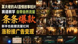 某大佬的AI温情故事短片赛道教学,自带自然流量,条条爆款,新手也能蹭流量红利,涨粉接广告变现-中创网_分享创业项目_助您在家赚钱