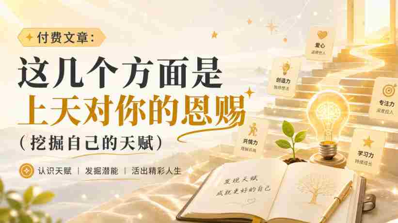 付费文章：这几个方面是上天对你的恩赐（挖掘自己的天赋）-中创网_分享创业项目_助您在家赚钱