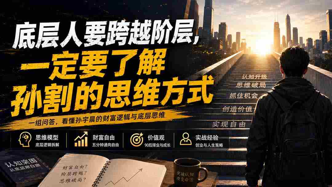 （20040期）付费文章：底层人要跨越阶层，一定要了解孙割的思维方式-中创网_分享创业项目_助您在家赚钱
