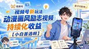 视频号新玩法动漫画风励志视频，持续化收益【小白首选啊】-中创网_分享创业项目_助您在家赚钱