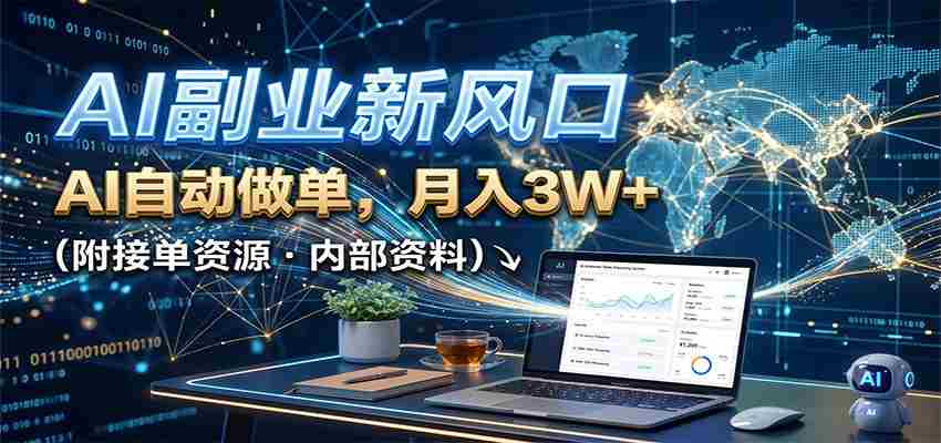 AI副业新风口，AI自动做单，月入3W+，附接单资源-中创网_分享创业项目_助您在家赚钱