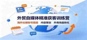 外贸自媒体精准获客训练营:海外社媒账号搭建,内容策划,外商询盘转化-中创网_分享创业项目_助您在家赚钱