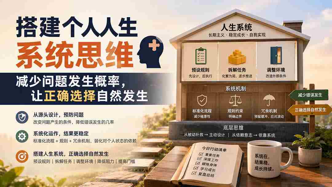 （19985期）付费文章：搭建个人人生系统思维：减少问题发生概率，让正确选择自然发生-中创网_分享创业项目_助您在家赚钱