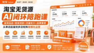(19969期)淘宝无货源AI闭环陪跑课:蓝海选品+智能测款+流量放大+品牌重塑,从单店起量到多店矩阵规模化运营-中创网_分享创业项目_助您在家赚钱