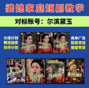 婆媳家庭AI短剧全套教学丨起号快，热门吸引女性粉丝，商单广告、橱窗带货、收徒裂变、伙伴分成等-中创网_分享创业项目_助您在家赚钱