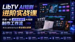 LibTV AI短剧进阶实战课,搭建一套成熟标准化AI短剧制作工作流,带你从素材创作走向专业镜头叙事-中创网_分享创业项目_助您在家赚钱