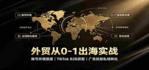 外贸从0-1出海实战:账号环境搭建,TikTok B2B获客,广告投放私域转化-中创网_分享创业项目_助您在家赚钱