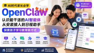 (19892期)AI时代家长必学OpenClaw小龙虾——认识能干活的AI智能体,从安装接入到日程助手,探索孩子学习教育新方式-中创网_分享创业项目_助您在家赚钱