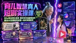 (19663期)育儿智慧真人短剧实操课|80w粉丝博主亲授,跨时空对话剧情创作,脚本AI生图起号运营一站式完整教学-中创网_分享创业项目_助您在家赚钱