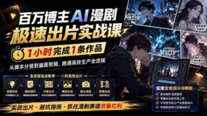 (20173期)百万博主AI漫剧极速出片实战课:1小时产出条作品,从脚本分镜到画面剪辑,跑通高效生产全流程-中创网_分享创业项目_助您在家赚钱