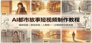 AI都市故事短视频制作教程:爆款挖掘原创改造,人物统一分镜剪辑全套流程-中创网_分享创业项目_助您在家赚钱