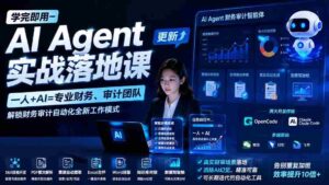 (19740期)学完即用—AI Agent实战落地课-更新:一人+AI=专业财务、审计团队,解锁财务审计自动化全新工作模式-中创网_分享创业项目_助您在家赚钱