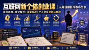 互联网新个体创业课|从零搭建低成本小生意,商业思维+商业模式+流量实战+个人成长全闭环教程-中创网_分享创业项目_助您在家赚钱