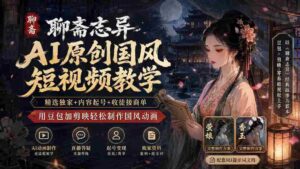 (19754期)聊斋志异AI原创国风短视频教学-更新;精选独家+内容起号+收徒接商单,用豆包加剪映轻松制作国风动画-中创网_分享创业项目_助您在家赚钱