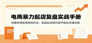 电商暴力起店复盘实战手册：拆解快速起量落地玩法，复盘起店踩坑细节稳定店铺流量-中创网_分享创业项目_助您在家赚钱