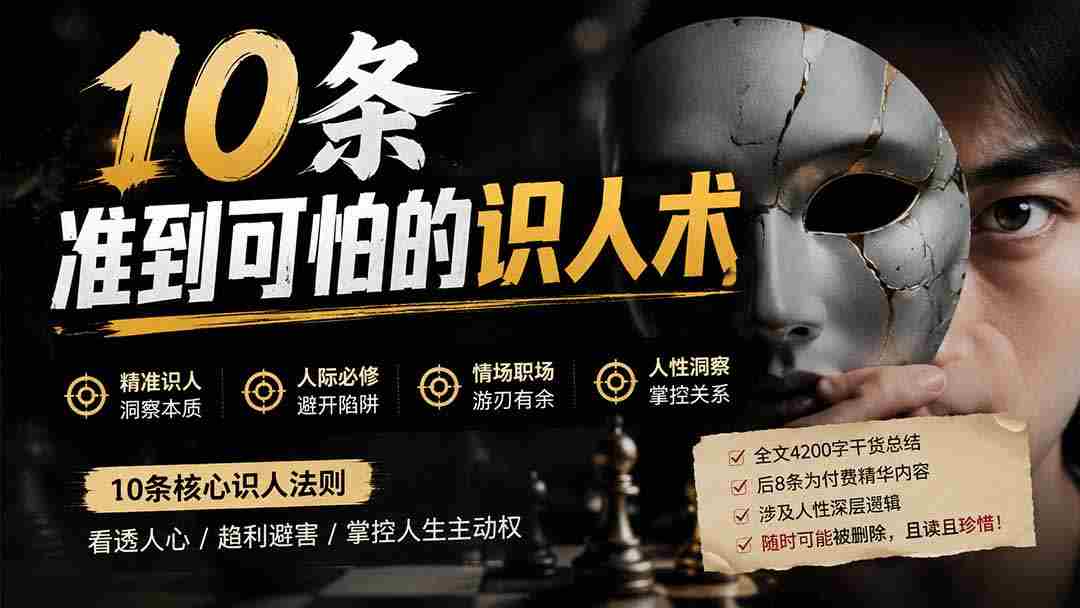 （19751期）付费文章：分享10条准到可怕的识人术术，希望能帮到大家。-中创网_分享创业项目_助您在家赚钱