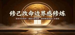 修己改命边界感修炼:筑牢内在秩序,摆脱内耗消耗,解锁顺遂贵重人生格局-中创网_分享创业项目_助您在家赚钱