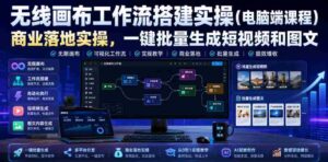 无线画布工作流搭建实操(电脑端课程),商业落地实操,一键批量生成短视频和图文-中创网_分享创业项目_助您在家赚钱