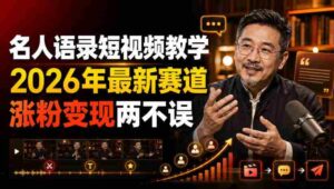 名人语录短视频教学,2026年最新赛道,涨粉变现两不误-中创网_分享创业项目_助您在家赚钱