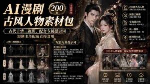 （19693期）AI漫剧古风人物素材包+提示词｜200 套古代言情三视图，配套专属提示词短剧主角配角直接套用-中创网_分享创业项目_助您在家赚钱