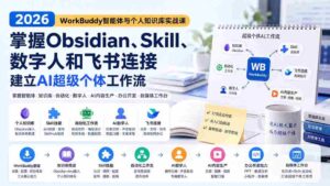 (20169期)2026 WorkBuddy智能体与个人知识库实战课:掌握Obsidian、Skill、数字人和飞书连接,建立AI超级个体工作流-中创网_分享创业项目_助您在家赚钱