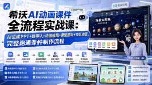 (19743期)希沃AI动画课件全流程实战课:AI生成PPT+数字人+动画视频+课堂游戏+交互动画,完整跑通课件制作流程-中创网_分享创业项目_助您在家赚钱