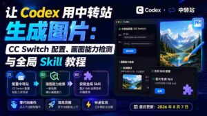 (19777期)让 Codex 用中转站生成图片:CC Switch 配置、画图能力检测与全局 Skill 教程-中创网_分享创业项目_助您在家赚钱
