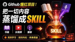 (19809期)全网走红!GitHub上6.7K Star的开源项目,把任何书、长视频、播客蒸馏成AI工具,值得收藏 cangjie-skill-中创网_分享创业项目_助您在家赚钱